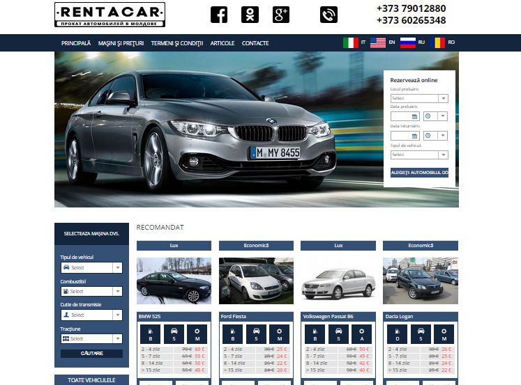 Chirie auto in Moldova